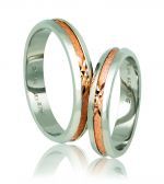 White gold & rose gold wedding rings 4.3mm (code A722r)
